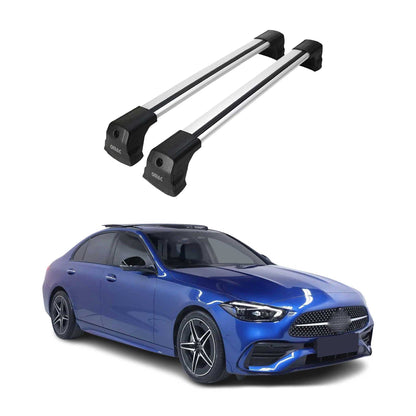 2022-2026 Mercedes C Class W206 Sedan Roof Rack Cross Bars Silver Aluminium 2 Pcs