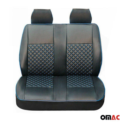 2015-2026 Ford Transit Leather Front Car Seat Covers Protector Black Blue