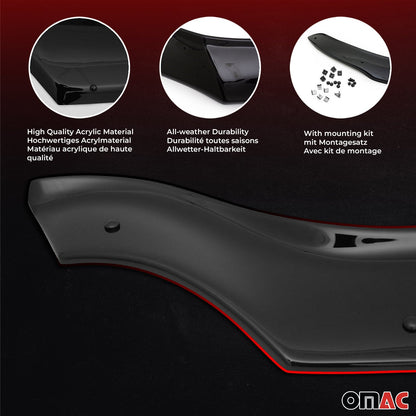 2014-2018 Mercedes Sprinter W906 Bug Shield Deflector & Window Visor Kit 3Pcs Smoke
