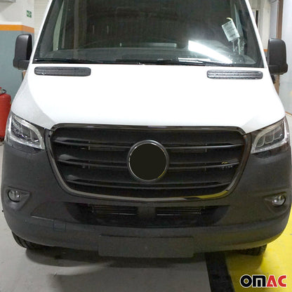 2019-2026 Mercedes Sprinter W907 910 Front Bumper Grill Trim Stainless Steel Dark 4x