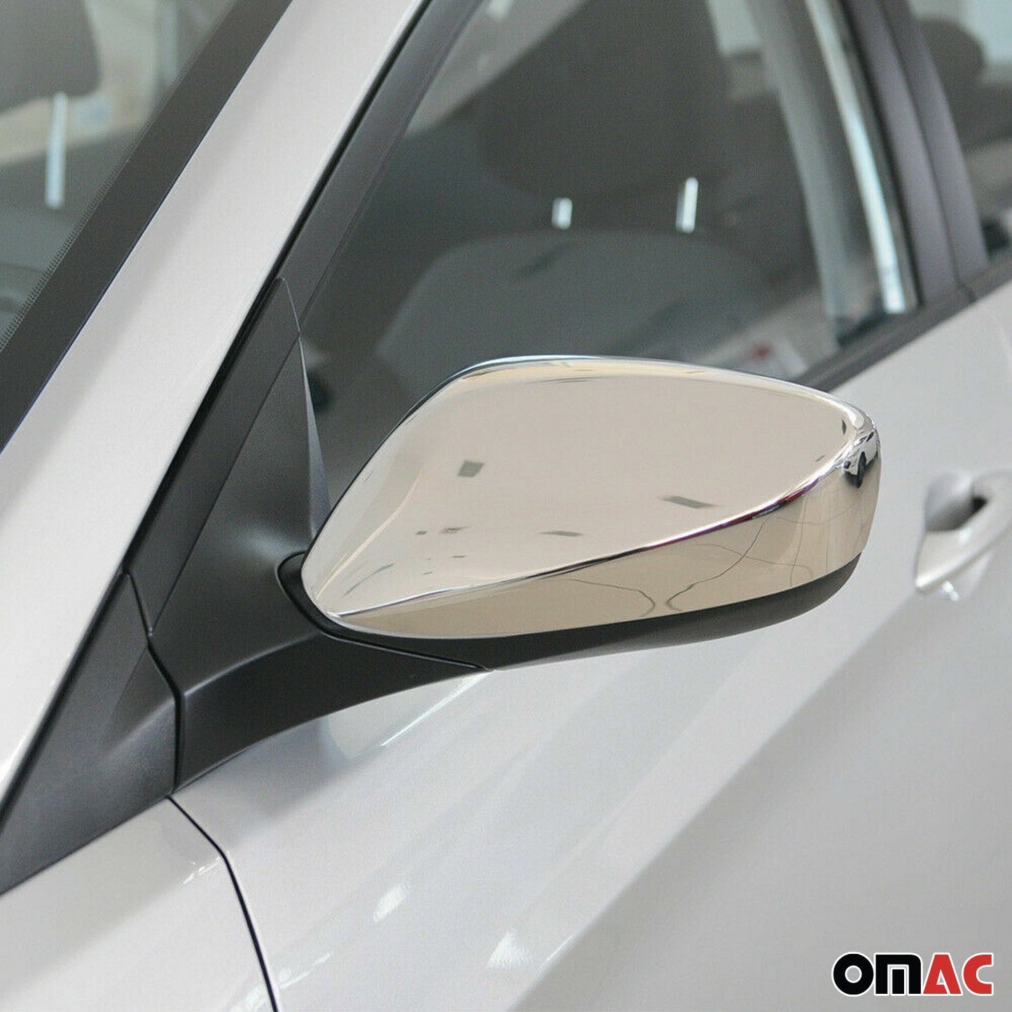 2011-2017 Hyundai Elantra /Accent /Veloster (without indicator) Mirror Cover Caps Stainless Steel