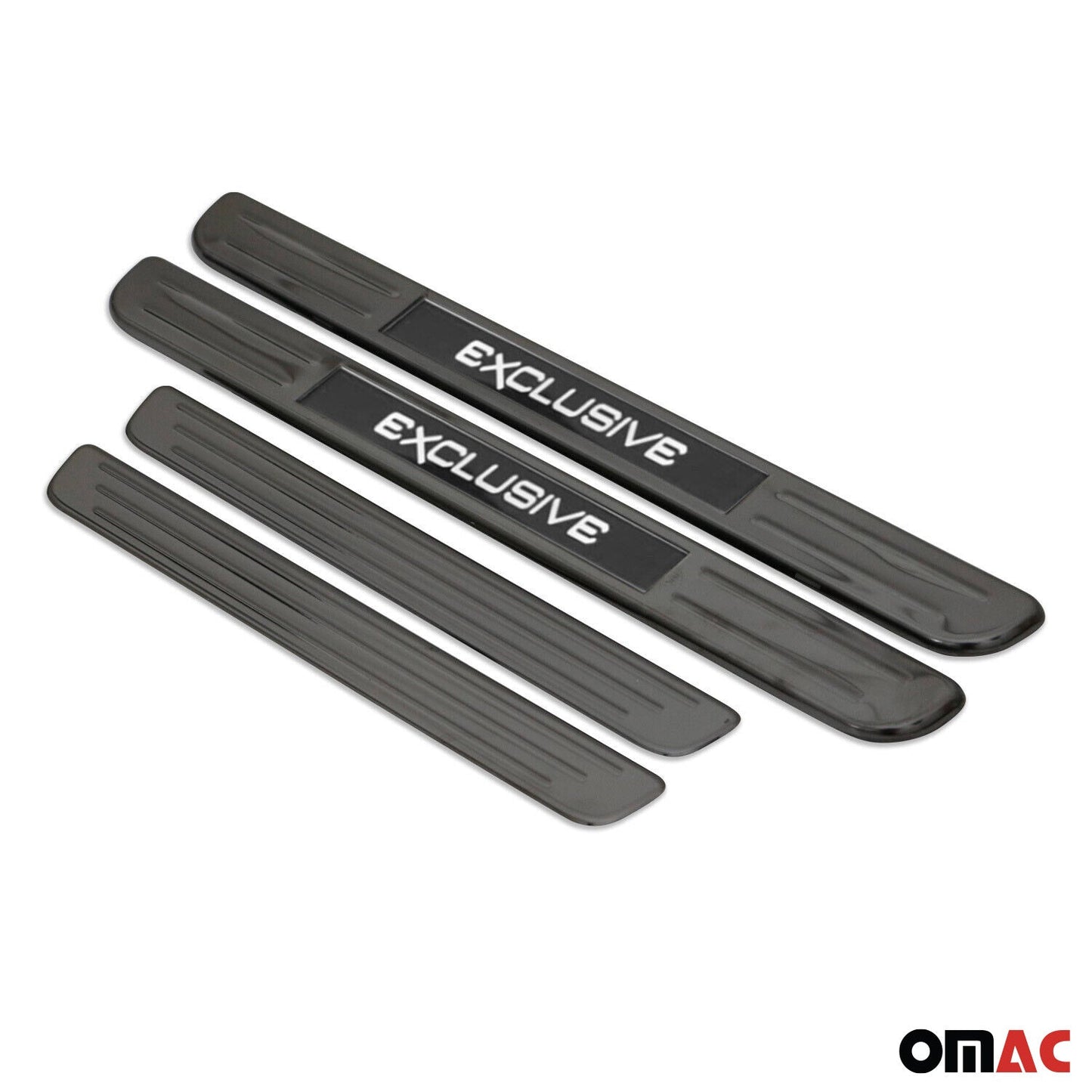 BMW Door Sill Scuff Plate Illuminated Exclusive Stainless Steel Dark 4 Pcs