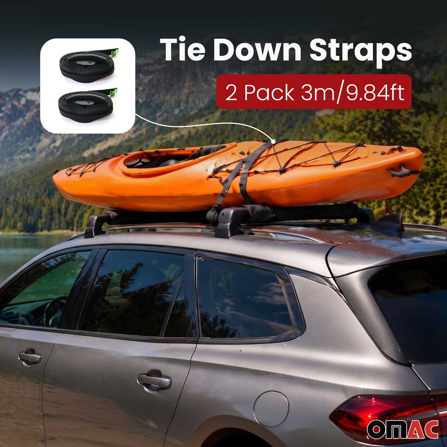 Ford 19" Roof Rack Pads Surfboard Windsurf Crossbar Pads Black 2 Pcs