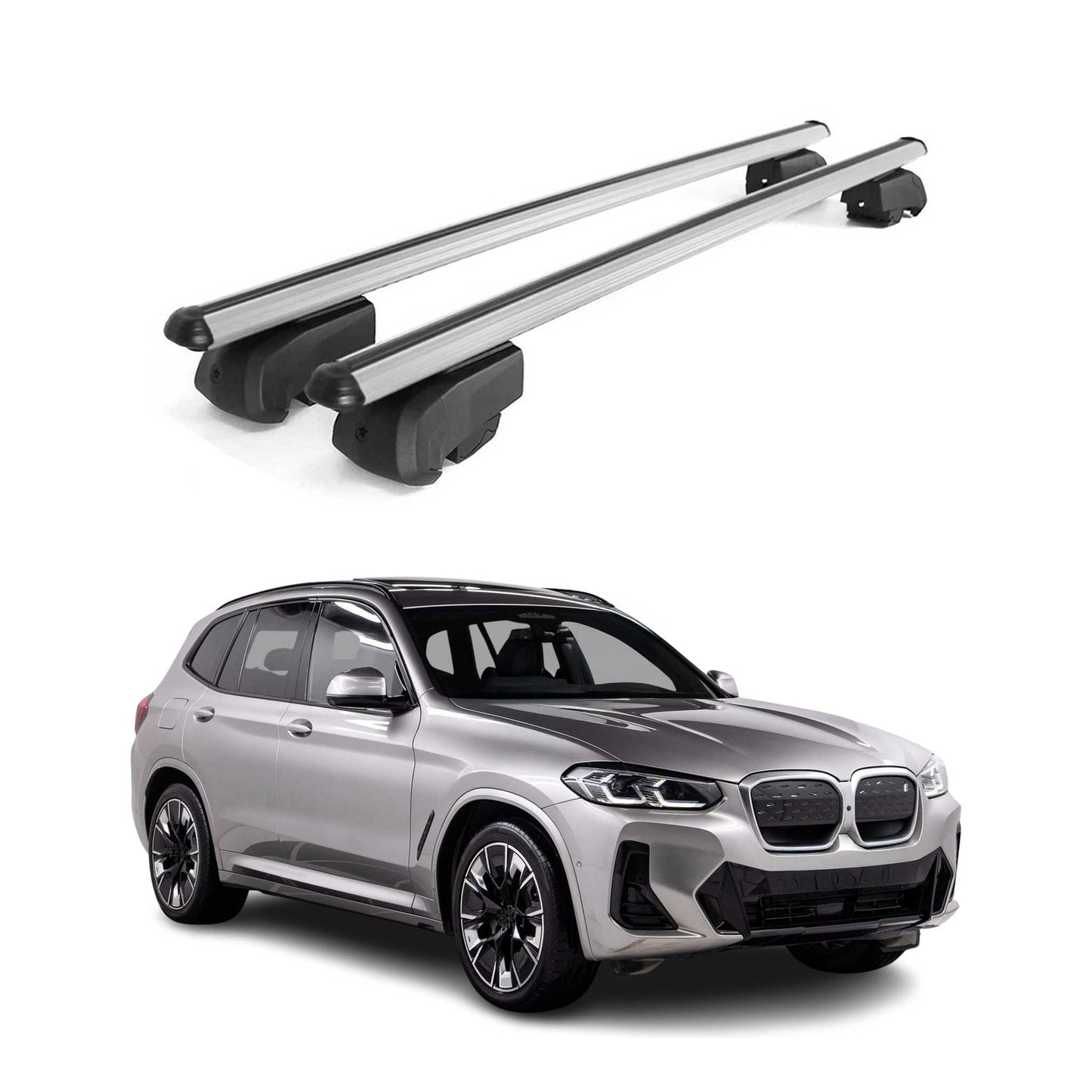2021-2026 BMW iX3 G08 Roof Rack Cross Bars Silver