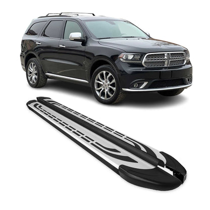 2011-2026 Dodge Durango Nerf Bar Side Step Running Board Silver Black 2 Pcs
