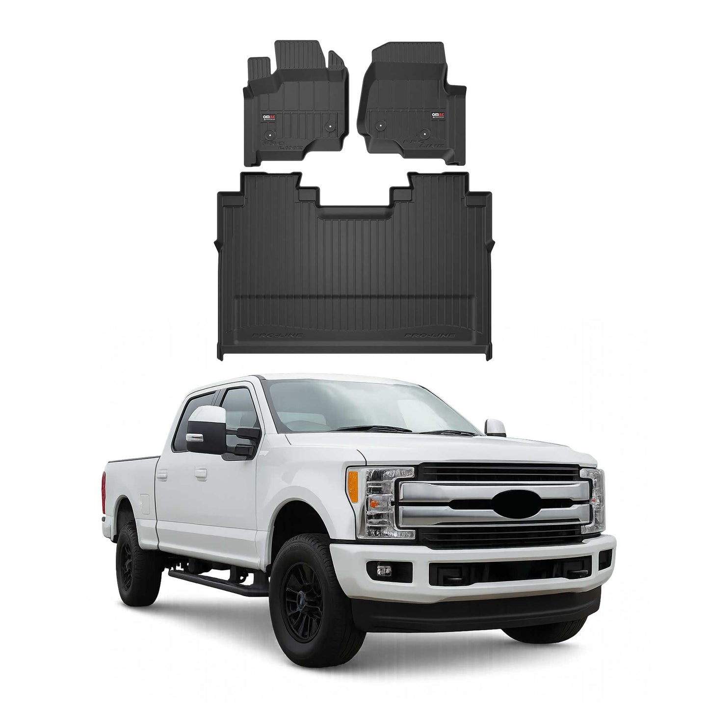 2017-2026 Ford F-250 F-350 F-450 F-550 Super Duty Crew Cab Premium Floor Mats Liners Full Set All Weather Heavy Duty