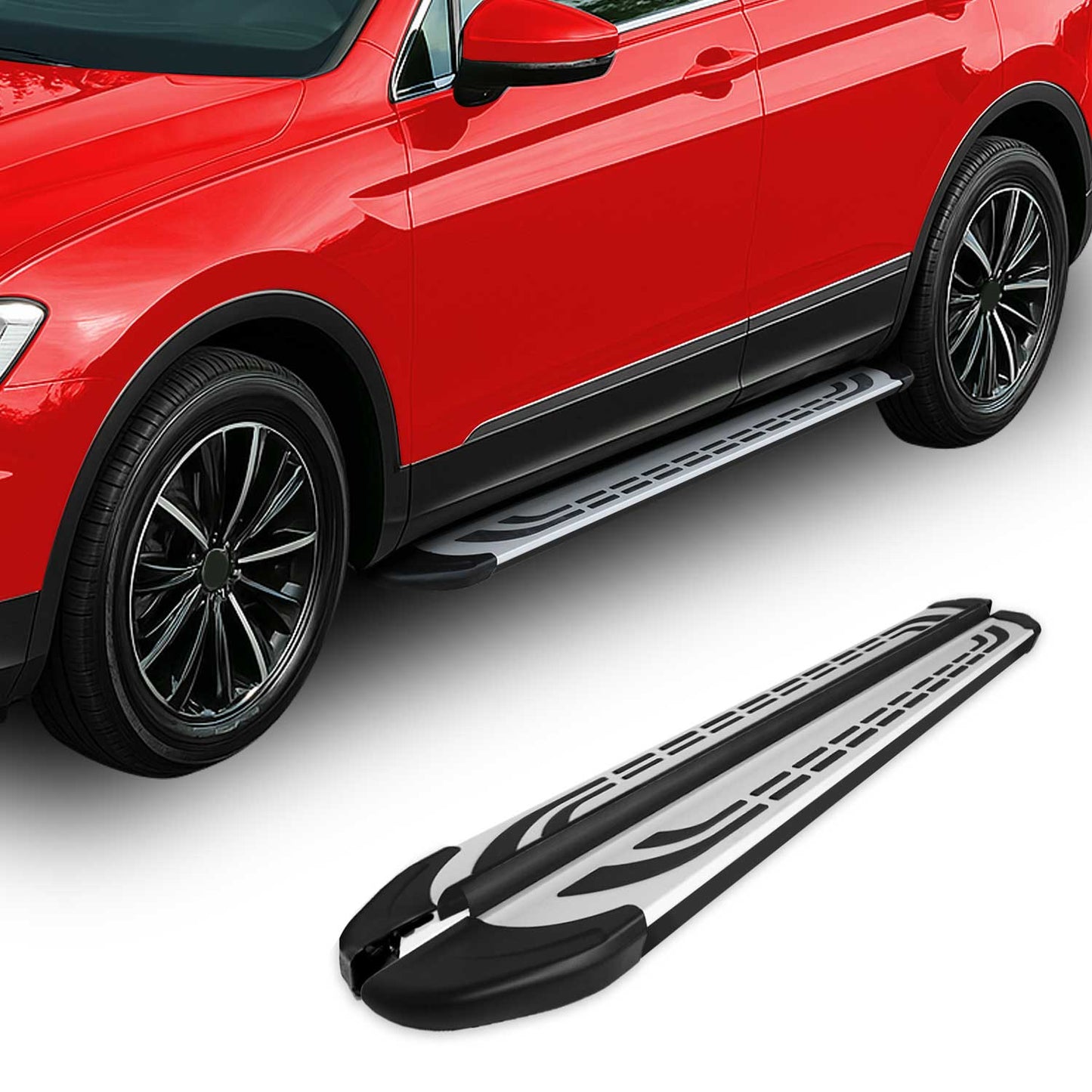 2007-2015 Mazda CX-9 Running Boards Side Steps Silver & Black