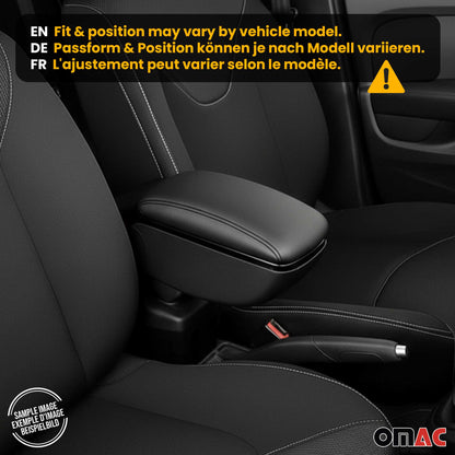 2011-2017 Nissan Juke Black Center Console Armrest Sliding PU Leather 1Pc