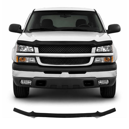 2003-2006 Chevrolet Avalanche 1500 / 2500 Front Bug Shield Hood Deflector Black Stick Install
