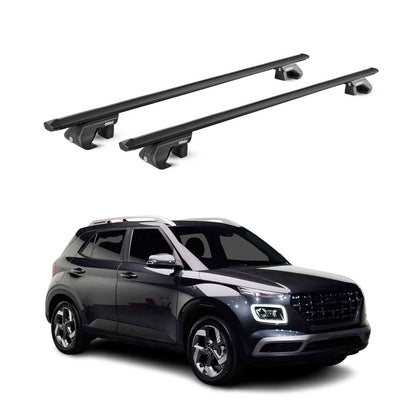 2020-2026 Hyundai Venue Roof Rack Cross Bars Black Luggage Carrier 2 Pcs