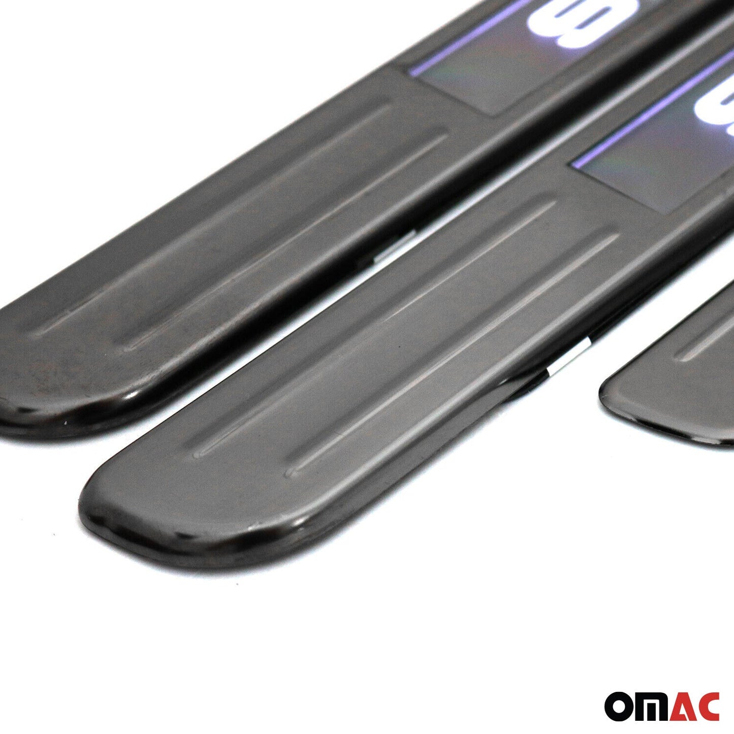 Mitsubishi Door Sill Scuff Plate Illuminated Sport Stainless Steel Dark 4 Pcs