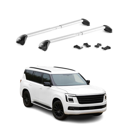 2025-2026 Nissan Armada Roof Rack Cross Bars Luggage Carrier Alu Silver 2x