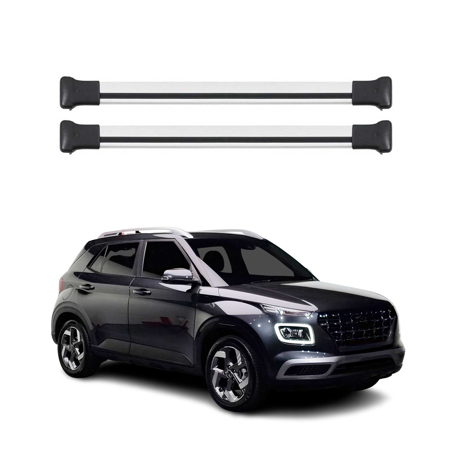 2020-2026 Hyundai Venue Roof Rack Cross Bars Silver