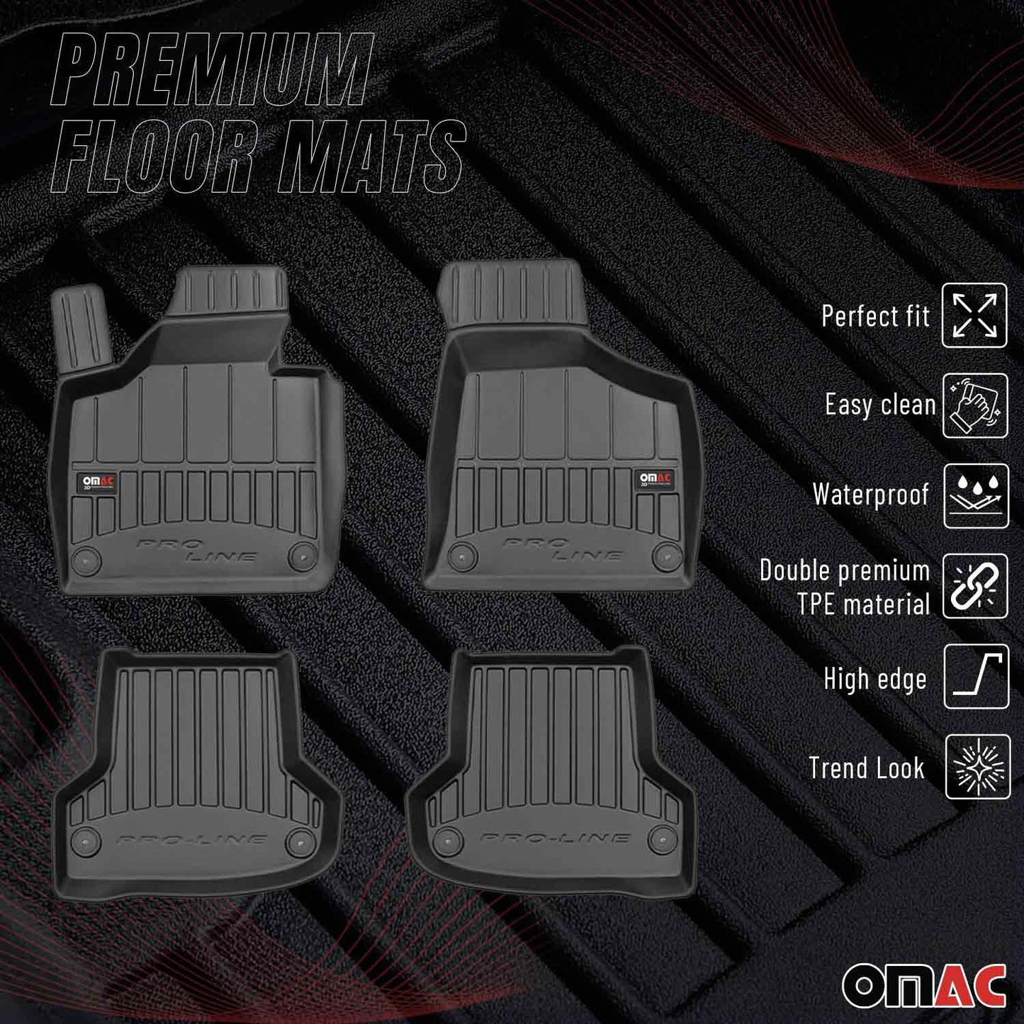 2020-2026 Porsche Taycan Premium Floor Mats Liners Full Set All Weather Heavy Duty