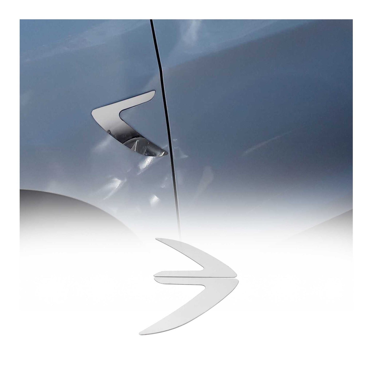 Hyundai Side Door Molding Trim Decorative Stainless Steel Silver 2 Pcs