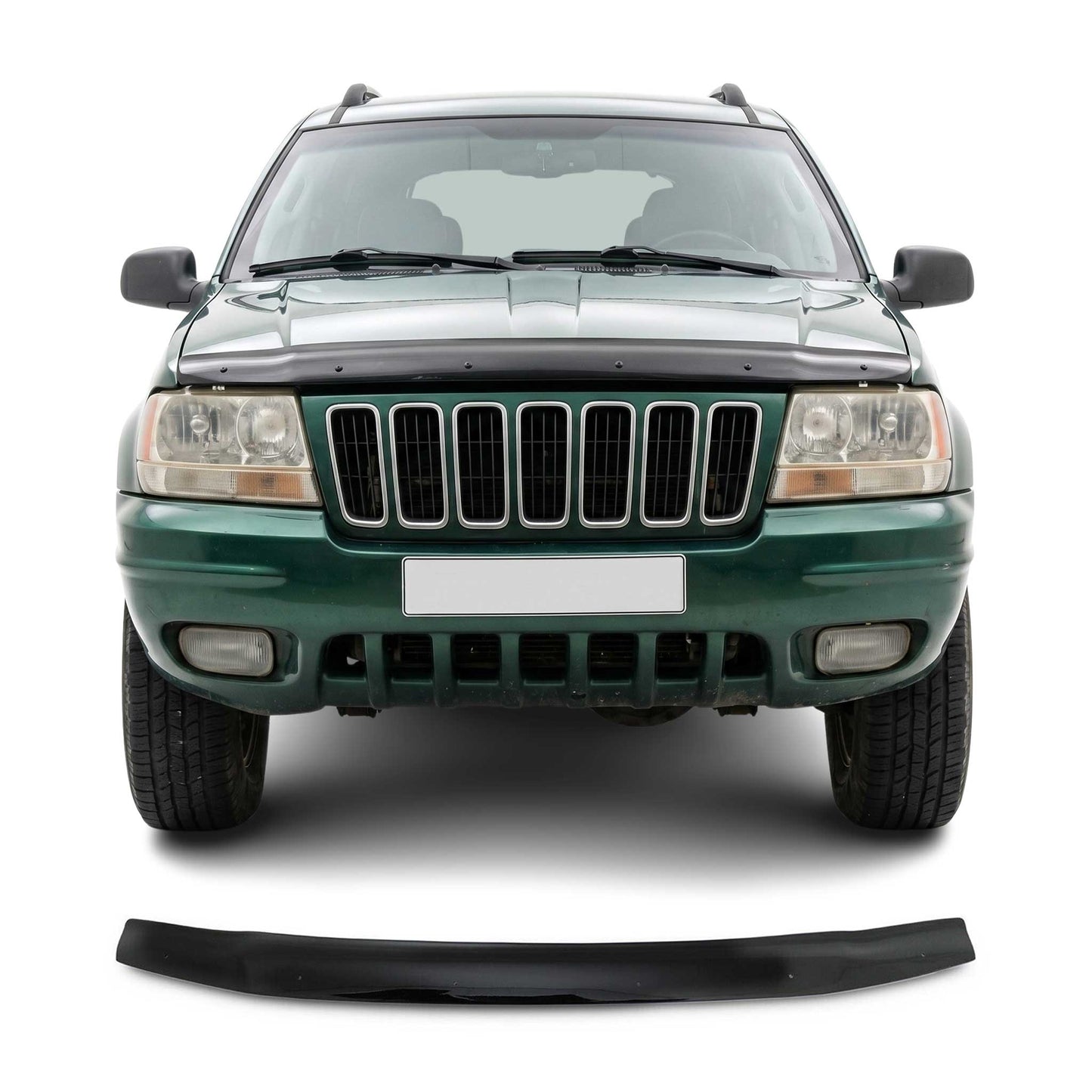 1999-2004 Jeep Grand Cherokee Front Bug Shield Hood Deflector 1 Pc Smoke