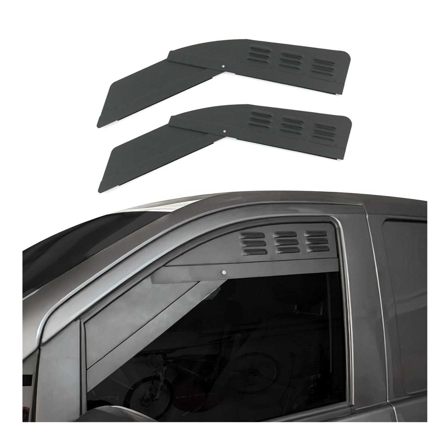 2016-2024 Mercedes Metris Car Ventilation Window Air Vent Aluminium Black 2Pcs