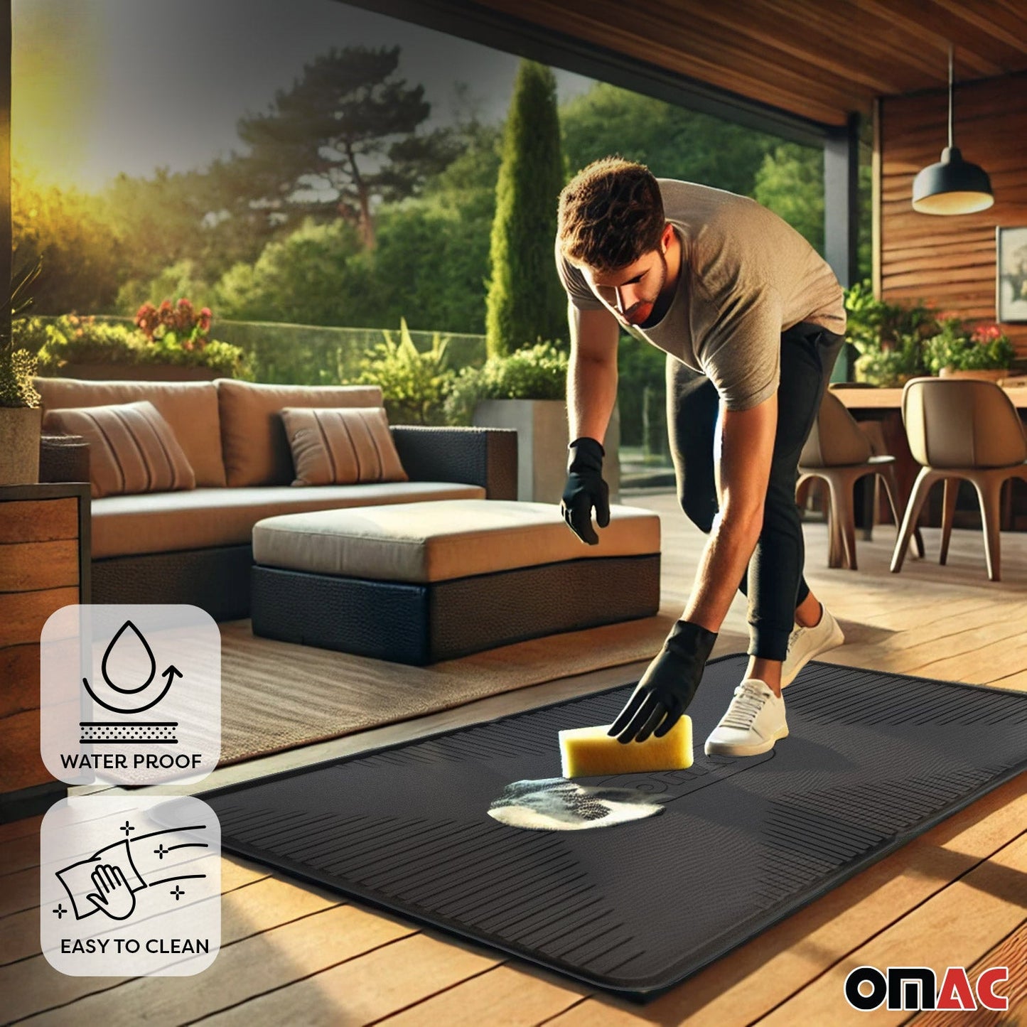 Omac Bike Mat Anti-Slip Multipurpose Floor Protector 45.28 inches x 29.53 inches