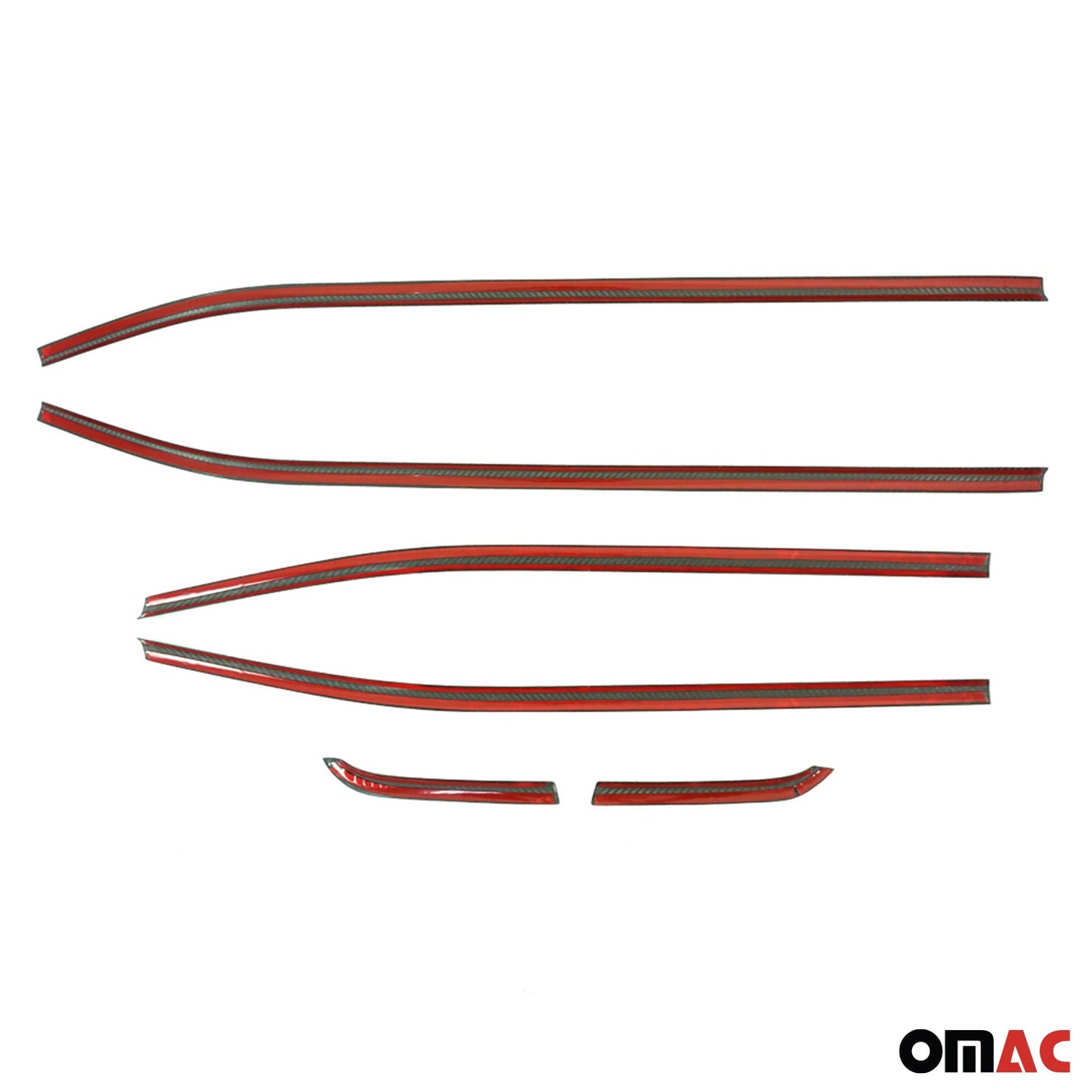 2019-2024 Jeep Renegade Window Molding Trim Streamer Carbon Fiber Black 6Pcs