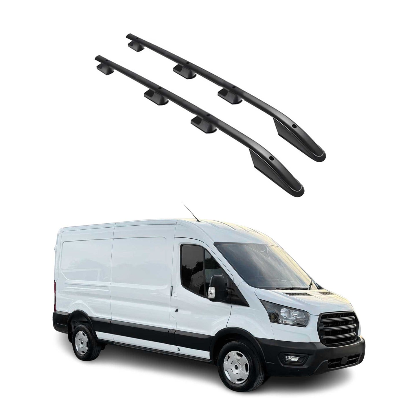 2015-2026 Ford Transit L3 LWB Roof Rack Rails Side Rails Black
