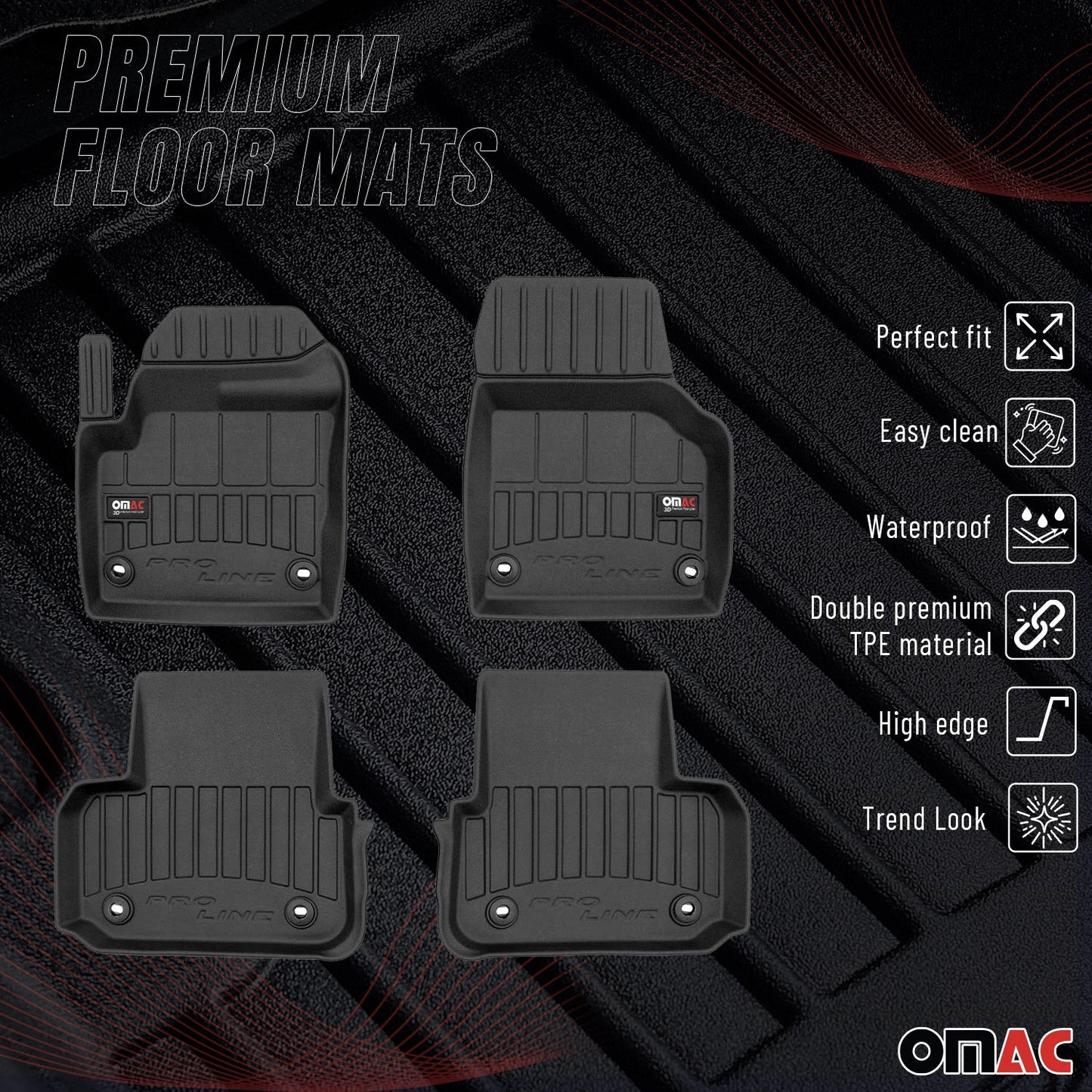 2015-2026 Land Rover Discovery Sport Premium Floor Mats Liners Full Set All Weather Heavy Duty