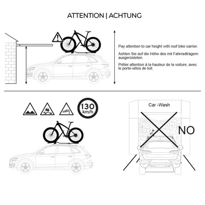 Car Rooftop Mount Bike Rack Carrier Bicycle Universal Lockable Black