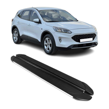 2020-2026 Ford Escape Running Boards Side Steps Silver & Black