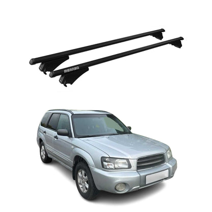 Top Roof Racks Cross Bars for Subaru Forester II 2003-2008 Black Alu 2Pcs