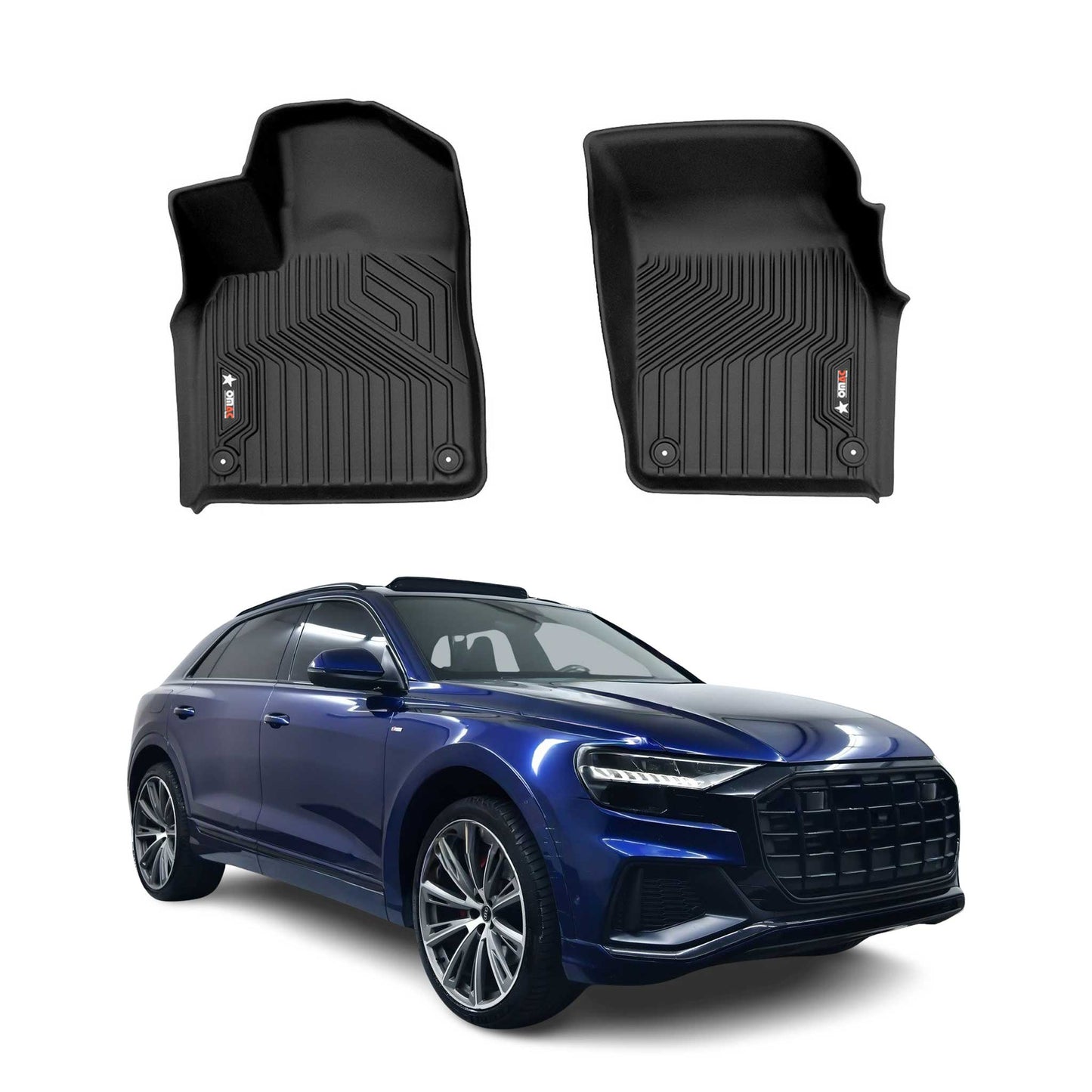 2018-2026 Audi Q7 Q8 SQ7 SQ8 Premium Floor Mats Liners First Row Front Black