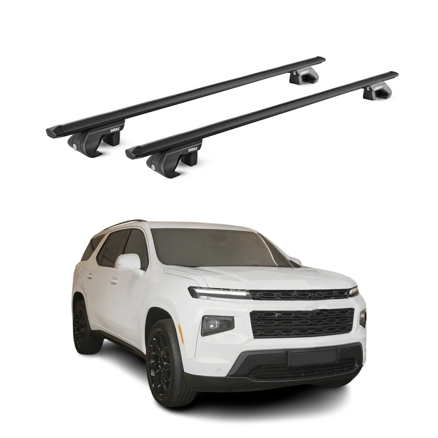 2024-2026 Chevrolet Traverse Roof Rack Cross Bars Luggage Carrier Alu Black