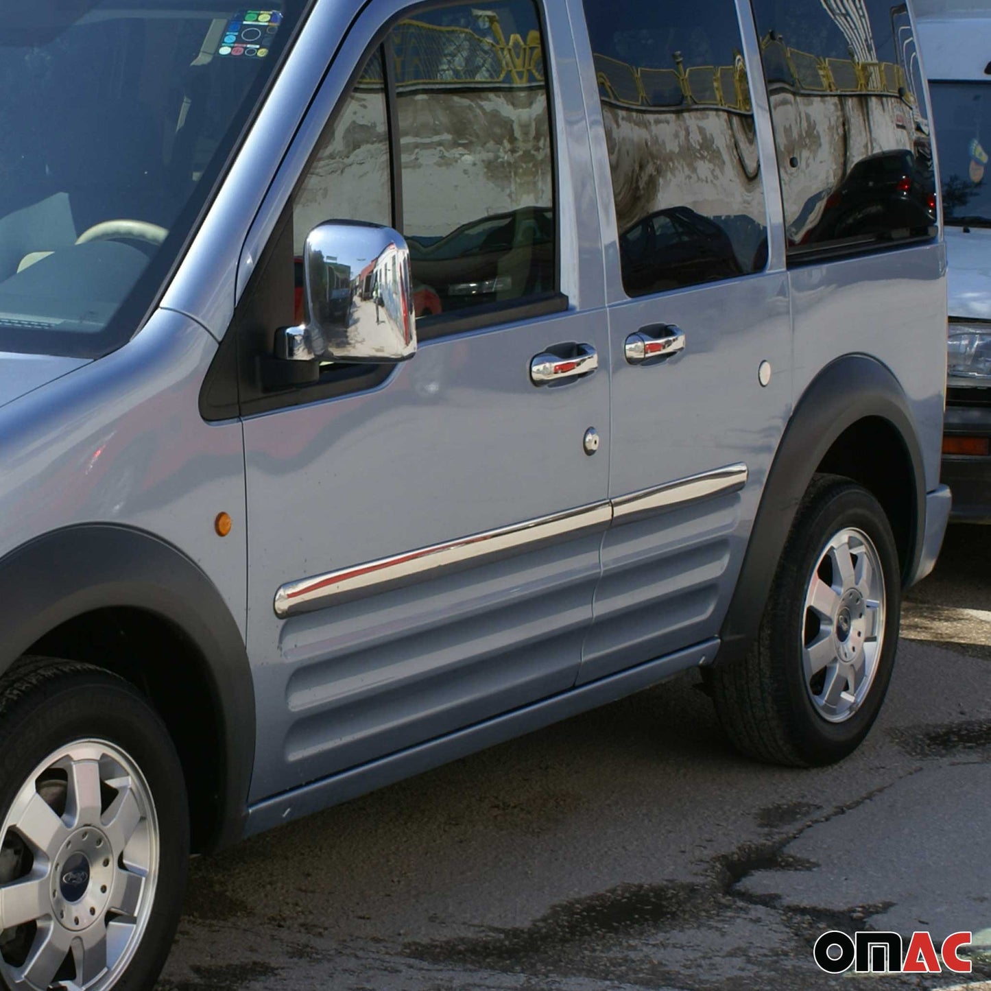 2010-2013 Ford Transit Connect Fuel Cap Cover & Door Streamer Trim Set Stainless Steel