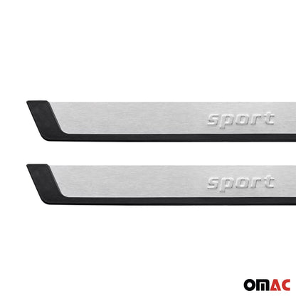 Toyota Tacoma Door Sill Scuff Plate Scratch Protector Sport Stainless Steel Silver 2 Pcs