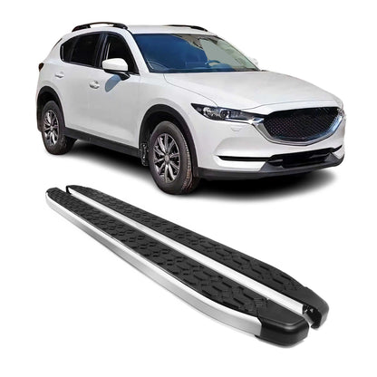 2017-2025 Mazda CX-5 2.gen Running Boards Side Steps Silver & Black