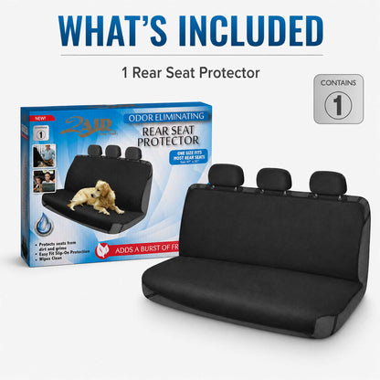 Rear Bench Car Seat Cover Odor Eliminating Pet Hammock Black
