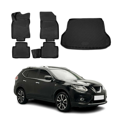 2014-2020 Nissan Rogue Floor Mats & Cargo Liner Full Set All Weather Black