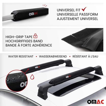 Ford 19" Roof Rack Pads Surfboard Windsurf Crossbar Pads Black 2 Pcs