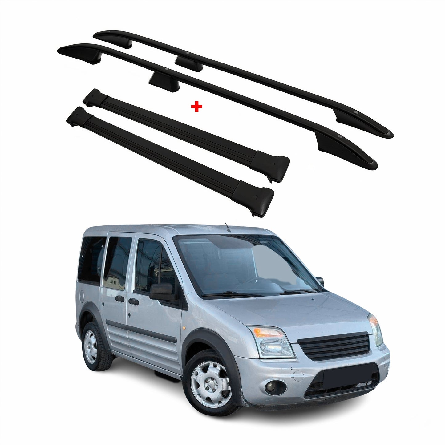 2010-2013 Ford Transit Connect L1 SWB Roof Racks & Roof Rack Rails Black