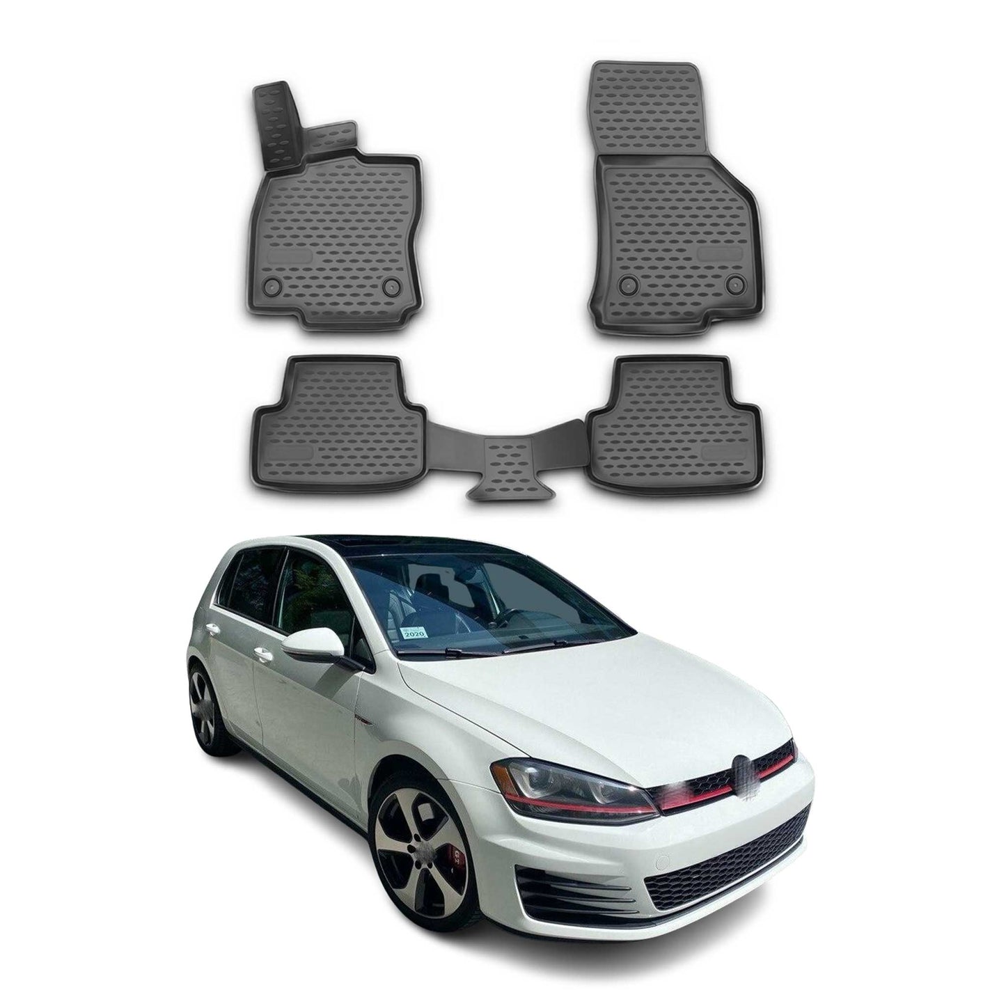 2015-2021 VW Golf MK7 Floor Mats Liners Full Set All Weather Black