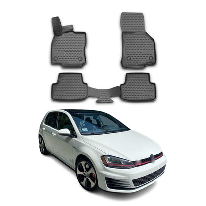 2015-2021 VW Golf MK7 Floor Mats Liners Full Set All Weather Black