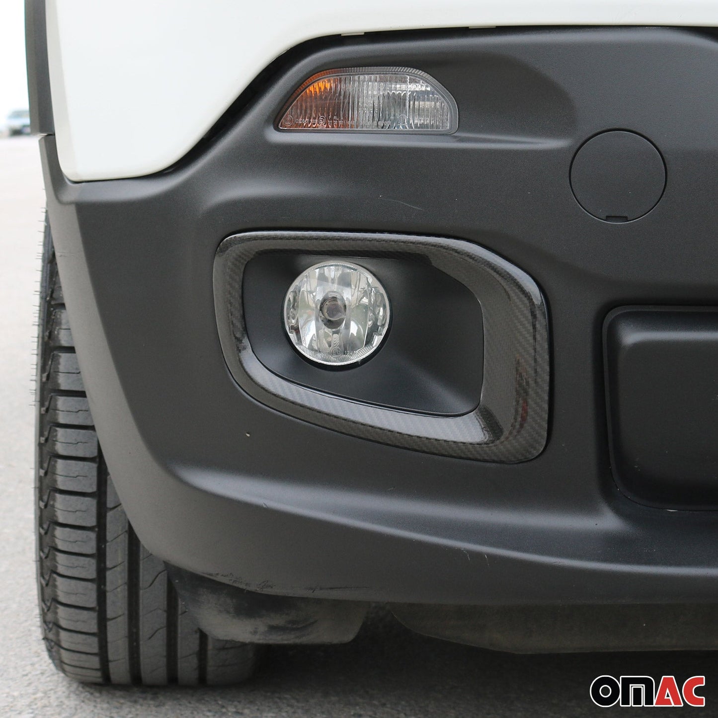 2015-2018 Jeep Renegade Fog Light Lamp Bezel Cover Carbon Fiber Black 2 Pcs