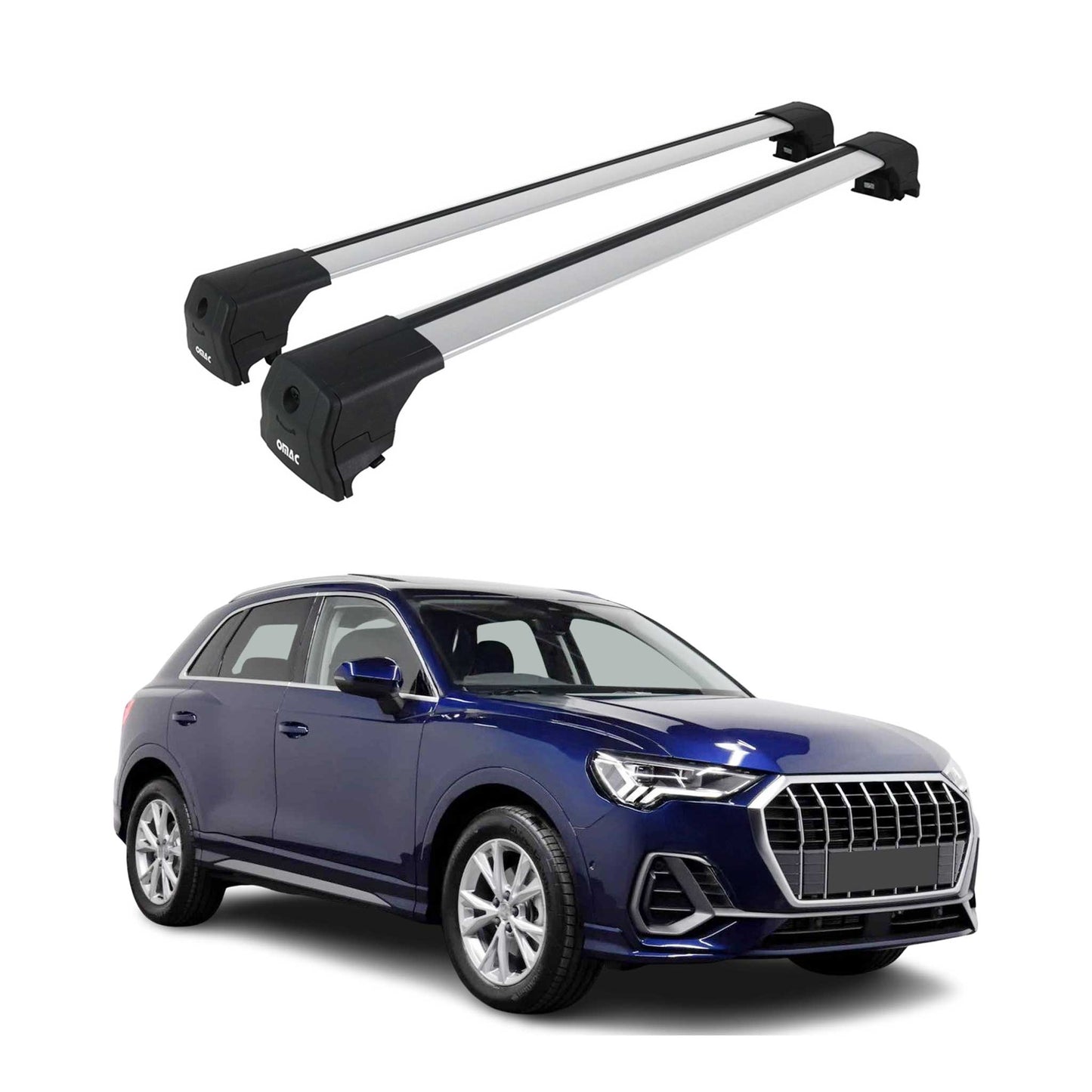 2019-2025 Audi Q3 2.gen Roof Rack Cross Bars Silver