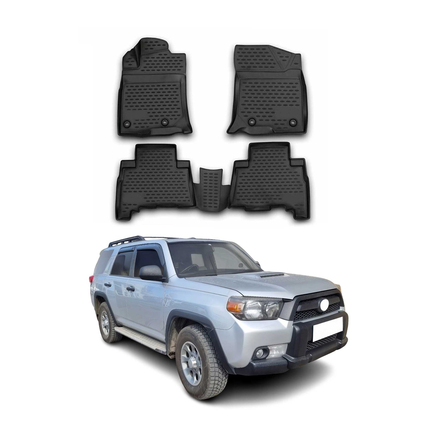 2010-2018 Toyota 4Runner Floor Mats Liners Full Set All Weather Black