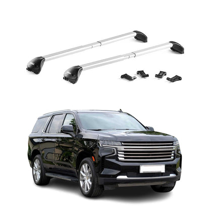 2021-2026 Chevrolet Tahoe Roof Rack Cross Bars Silver Carrier 2 Pcs