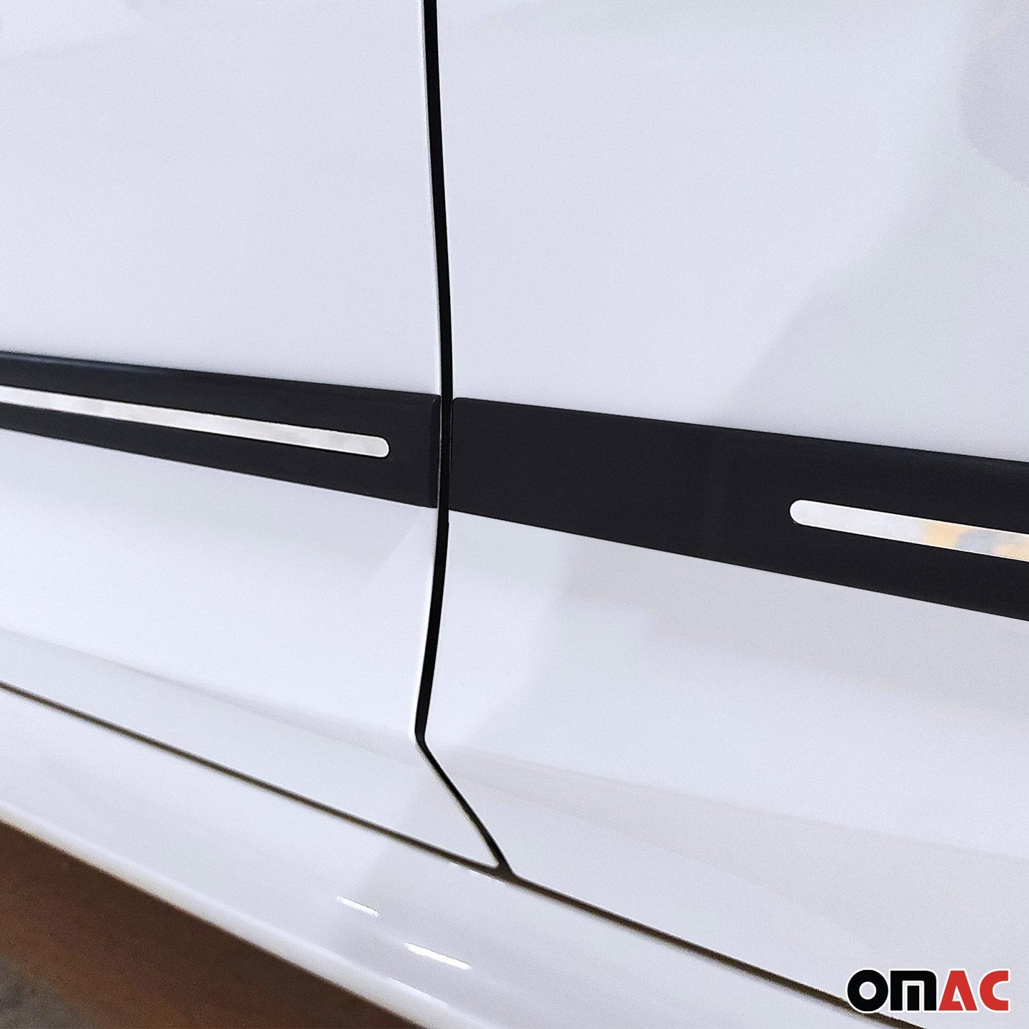 Kia Side Door Molding Trim Skirt Garnish Stainless Steel Silver 4 Pcs
