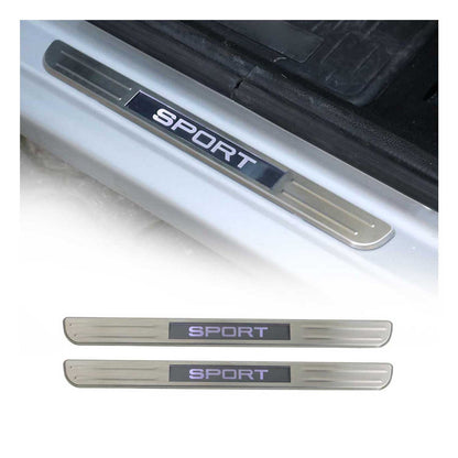Honda Civic Accord Door Sill Scuff Plate Illuminated Sport Stainless Steel Silver 2 Pcs