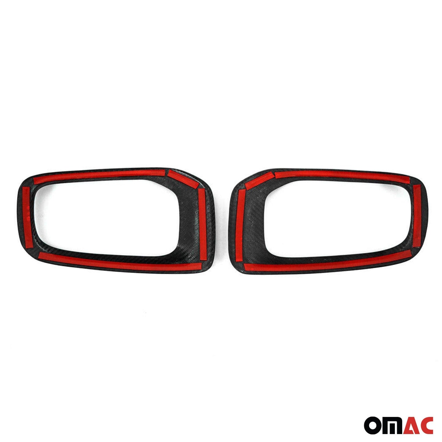 2015-2018 Jeep Renegade Fog Light Lamp Bezel Cover Carbon Fiber Black 2 Pcs