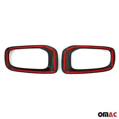 2015-2018 Jeep Renegade Fog Light Lamp Bezel Cover Carbon Fiber Black 2 Pcs