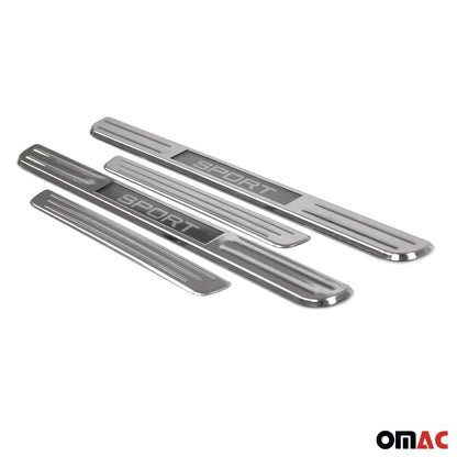 2013-2022 Mercedes A Class W176 W177 V177 Door Sill Scuff Plate Illuminated Sport Stainless Steel Silver 4 Pcs