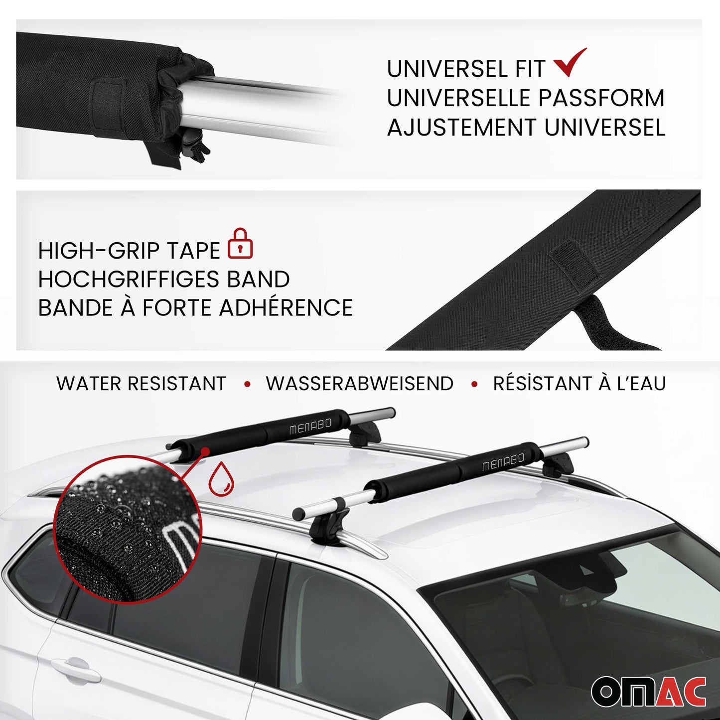 Car Roof Rack Pads Surfboard Kayak Canoe Crossbars Protection 2 Pcs Set