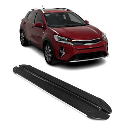 2020-2025 Kia Telluride 1.gen Side Step Running Board Nerf Bar Silver Black 2x